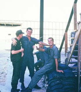 Captain David Roscoe Smith, seated on the right, others unidentified, just before the loss of Longtrip 007. Photo David Hassen